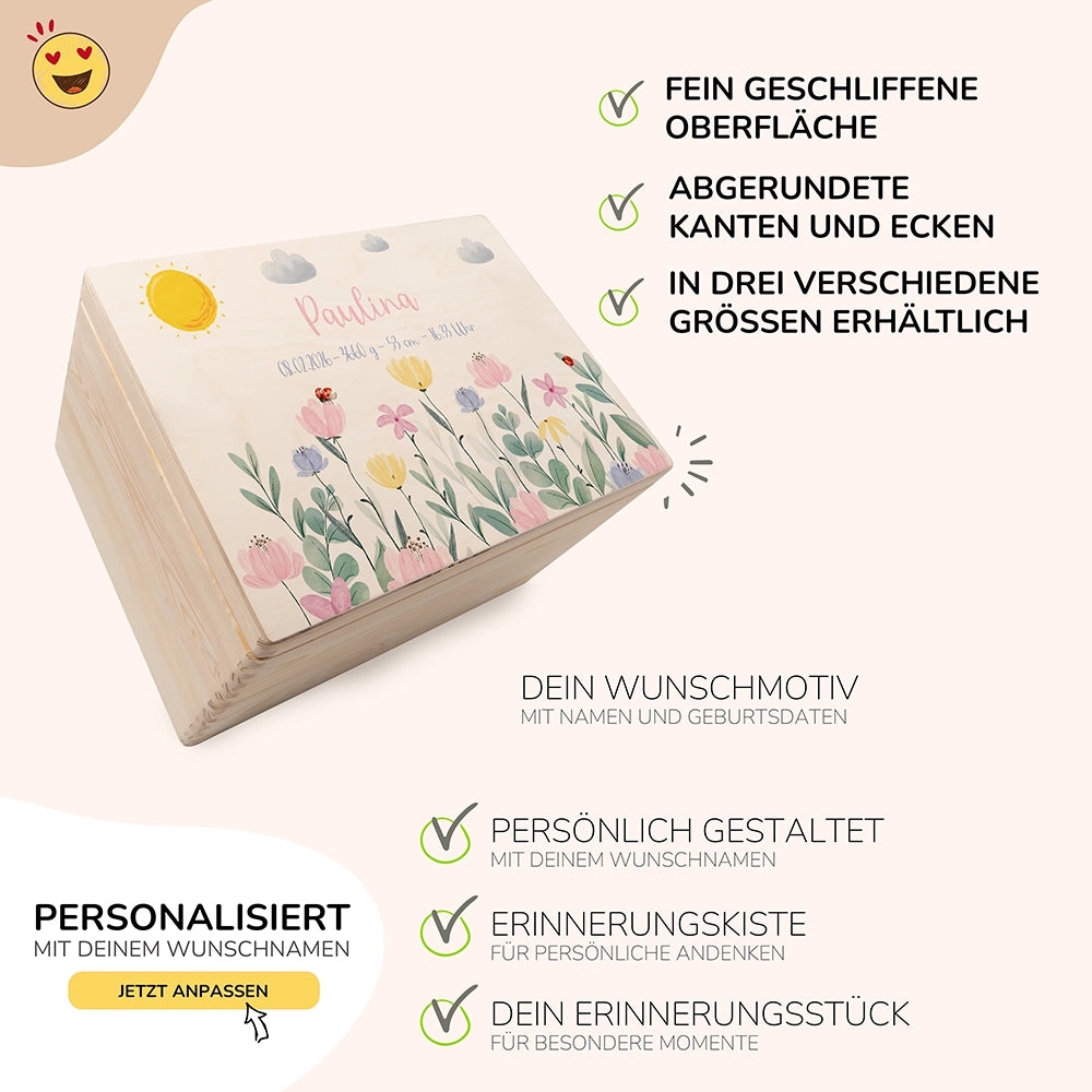 Erinnerungsbox Baby - Blumengarten