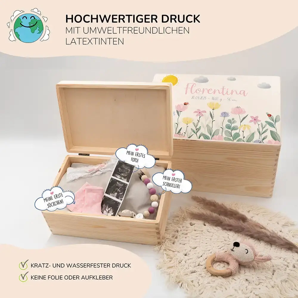 Erinnerungsbox Baby - Blumengarten