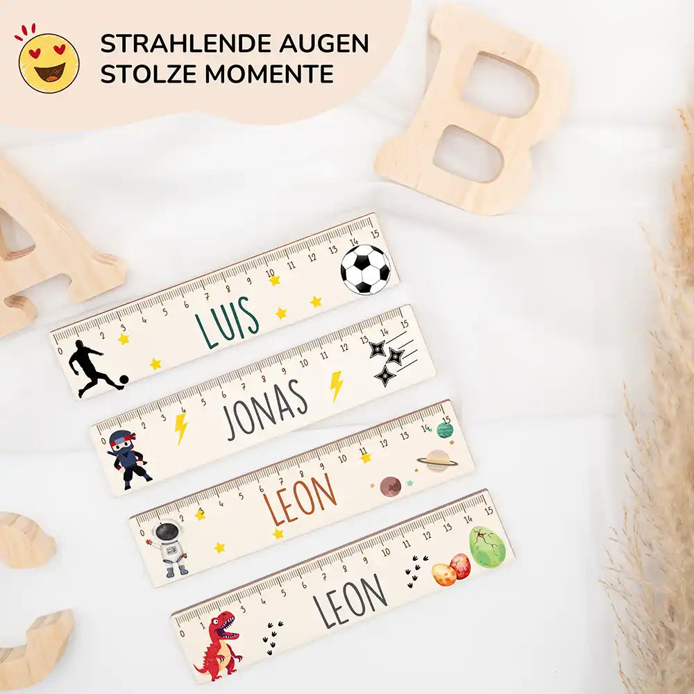 Holzlineal personalisiert - Ninja