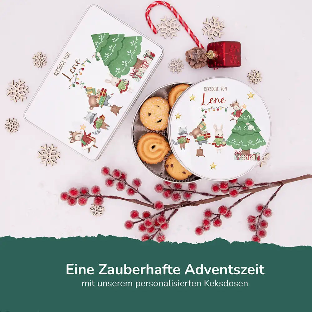 Keksdose aus Metal personalisiert - Weihnachtsbaum