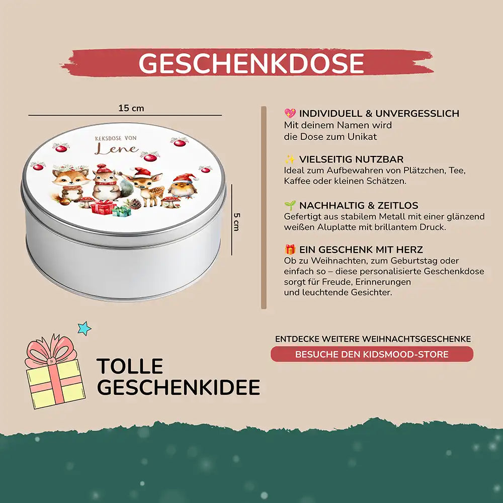 Keksdose aus Metal personalisiert - Eichhörnchen
