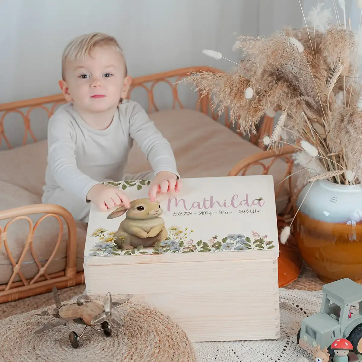 Erinnerungsbox Baby - Niedlicher Hase Ostern