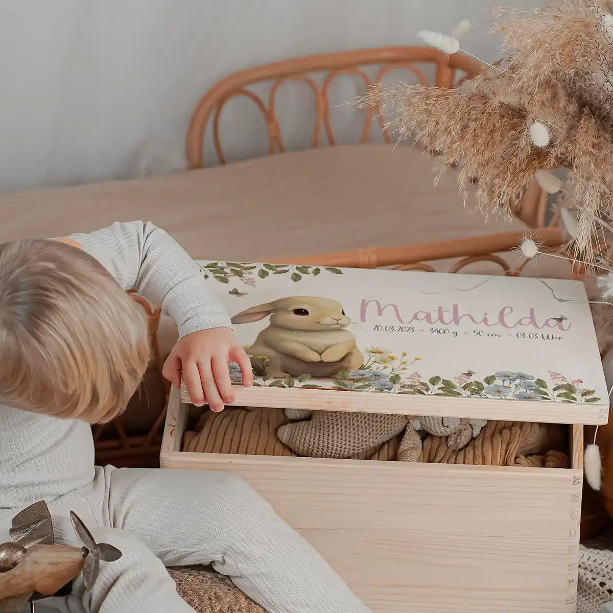 Erinnerungsbox Baby - Niedlicher Hase Ostern