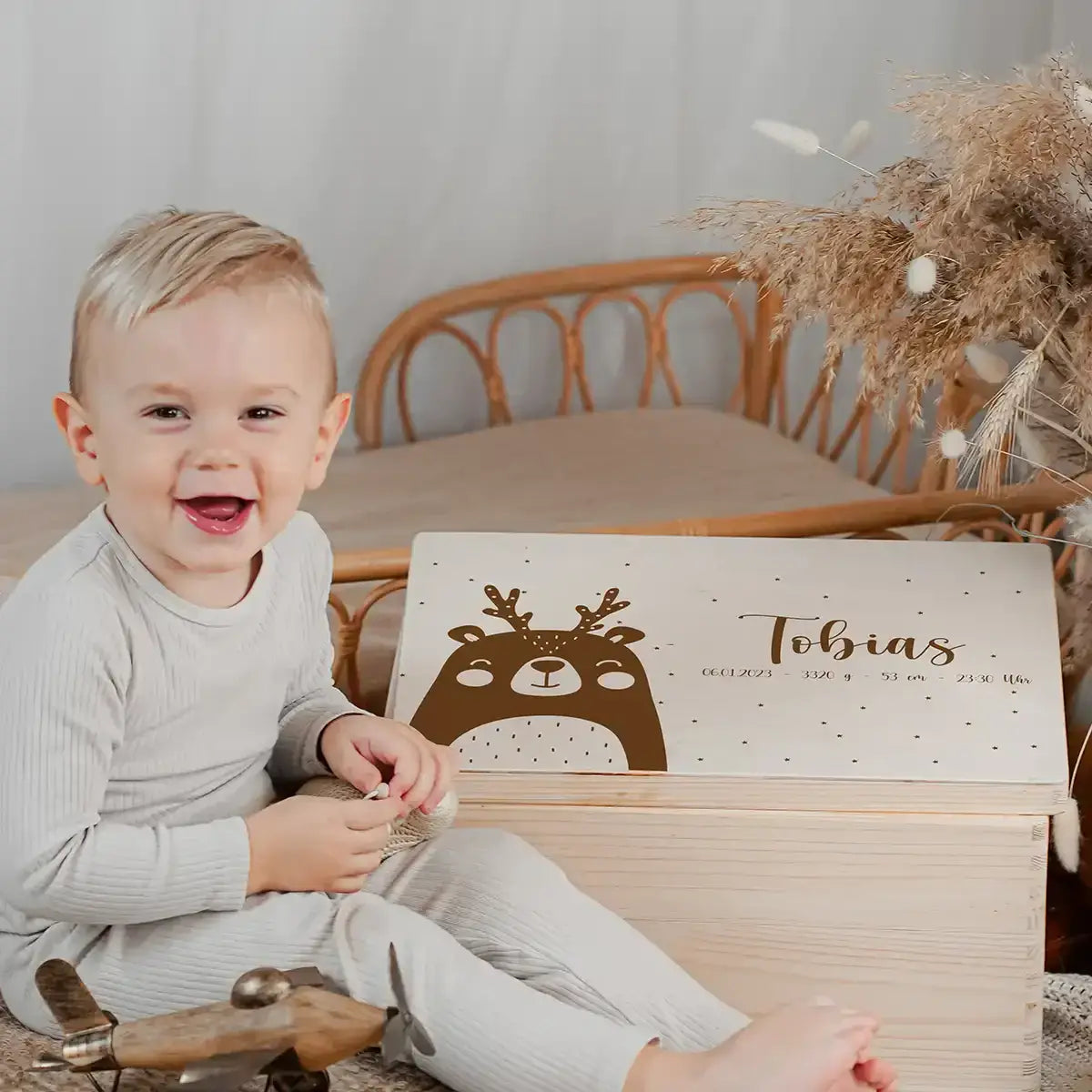 Personalisierte Erinnerungskiste X-Mas Bär