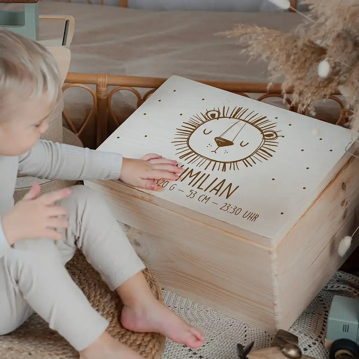 Erinnerungsbox Baby - Löwengesicht