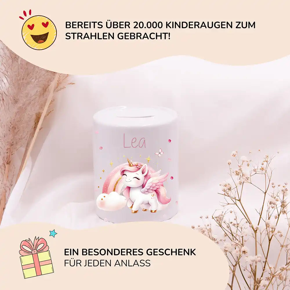 Spardose Kinder aus Keramik - Einhorn