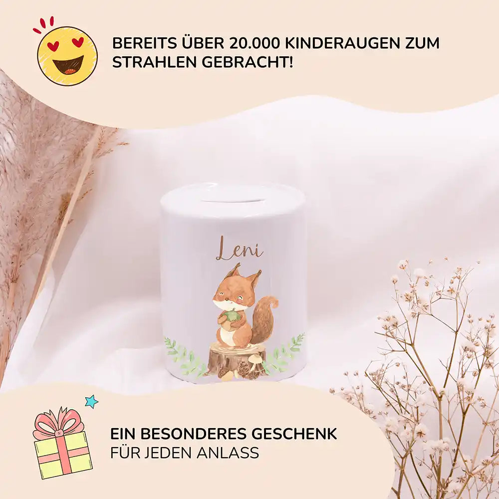 Spardose Kinder aus Keramik - Fuchs
