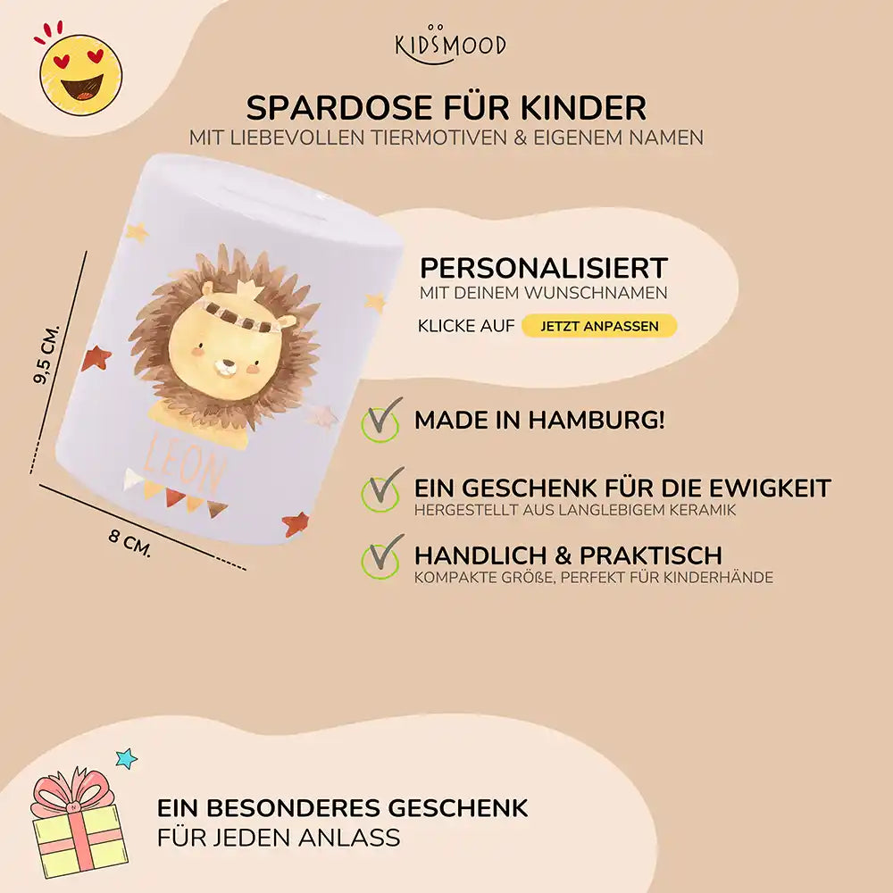 Spardose Kinder aus Keramik - Löwe