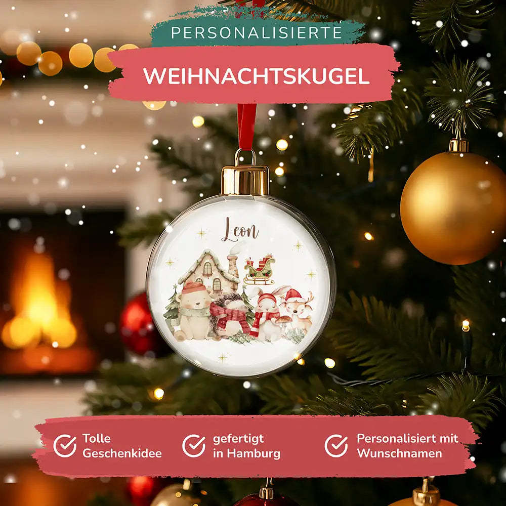 Weihnachtskugel personalisiert mit Namen - Winterzauber