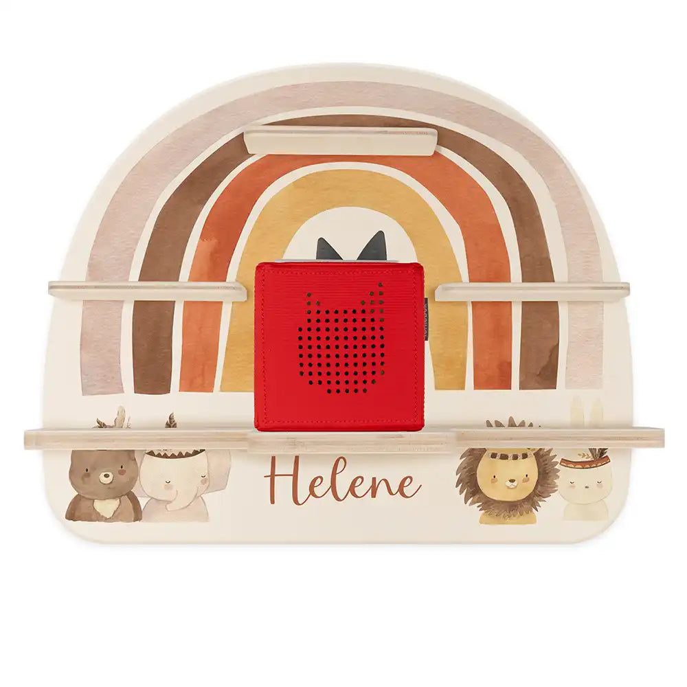 Tonie Regal aus Holz, Toniebox Regal personalisiert Regenbogen 8