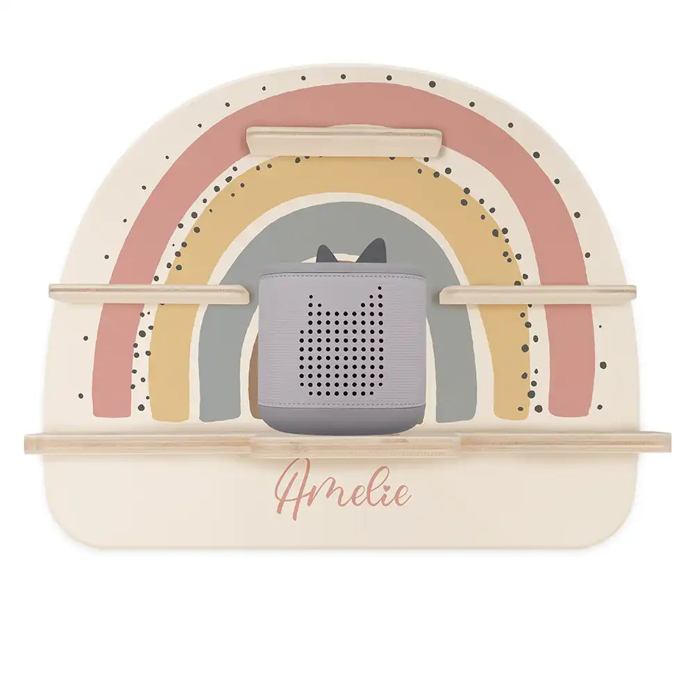 Tonie Regal aus Holz, Toniebox Regal personalisiert Regenbogen 6
