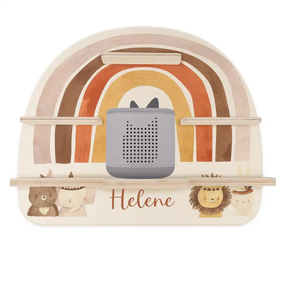 Tonie Regal aus Holz, Toniebox Regal personalisiert Regenbogen 8
