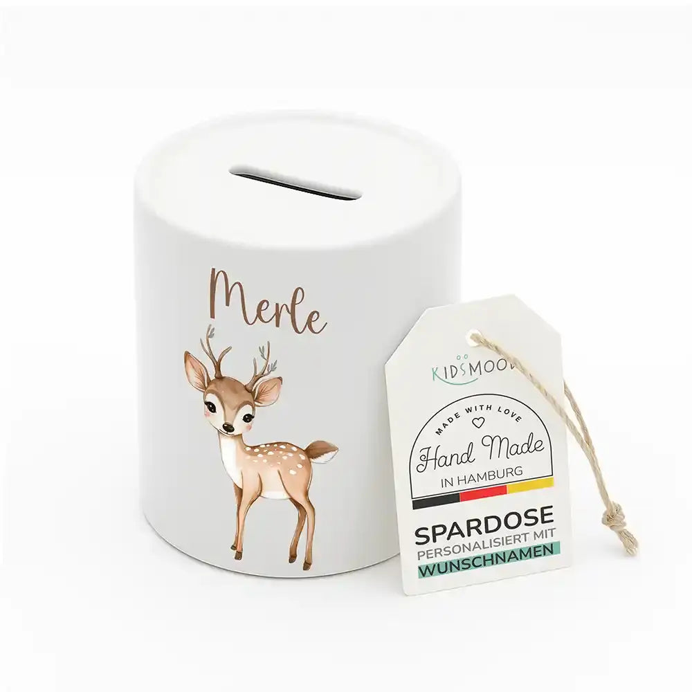 Spardose Kinder aus Keramik - Niedliches Reh