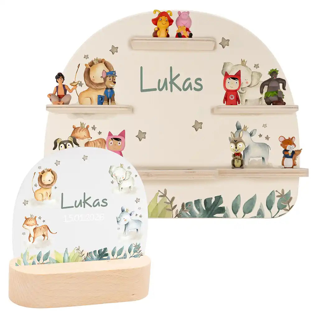 Kinderzimmer Bundle Tonieregal und Nachtlicht - Safari