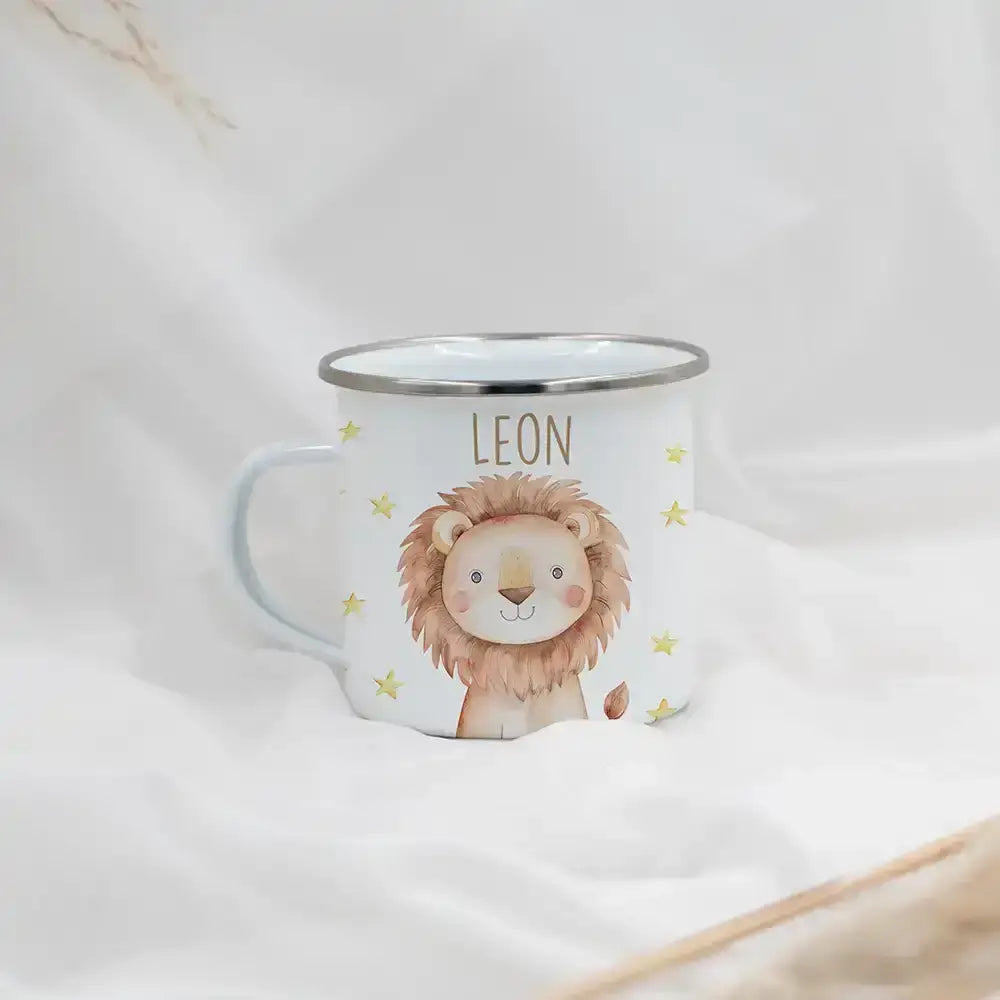 Emaille Tasse personalisiert - niedliche Motive