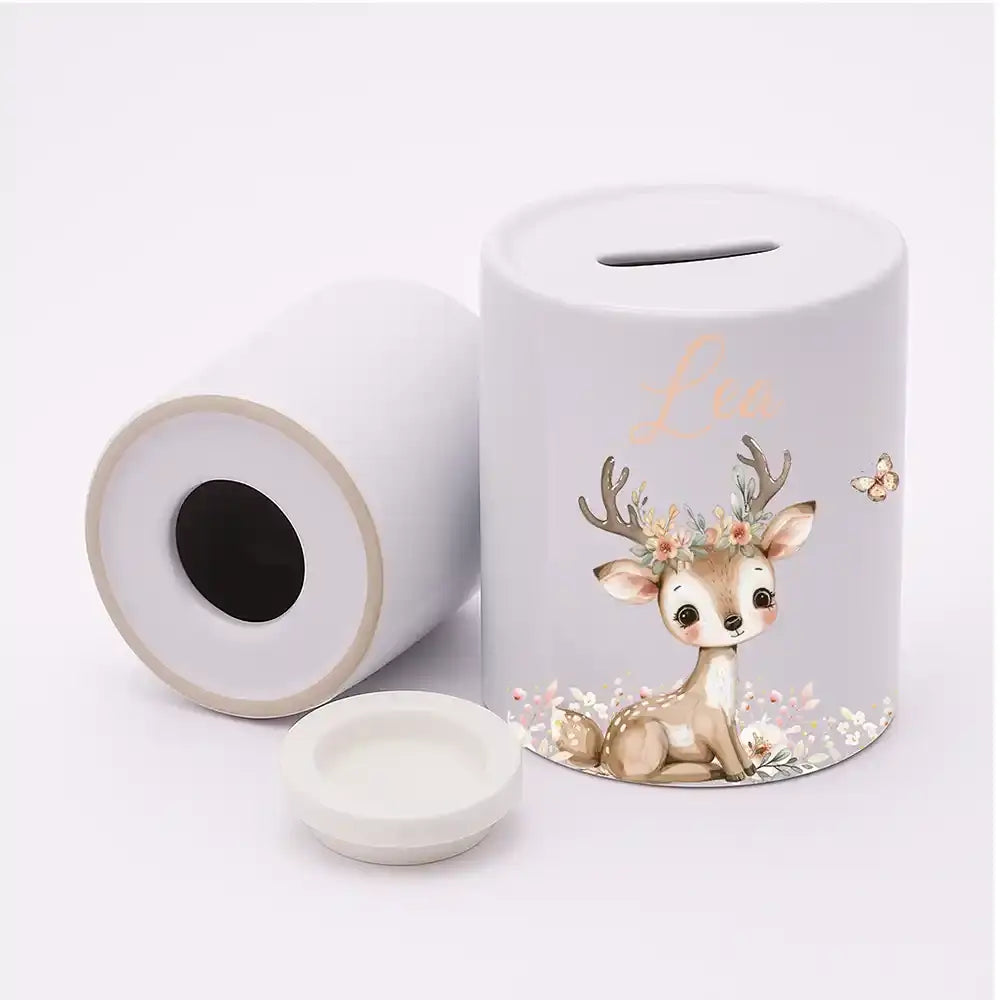 Spardose Kinder aus Keramik - Baby Reh