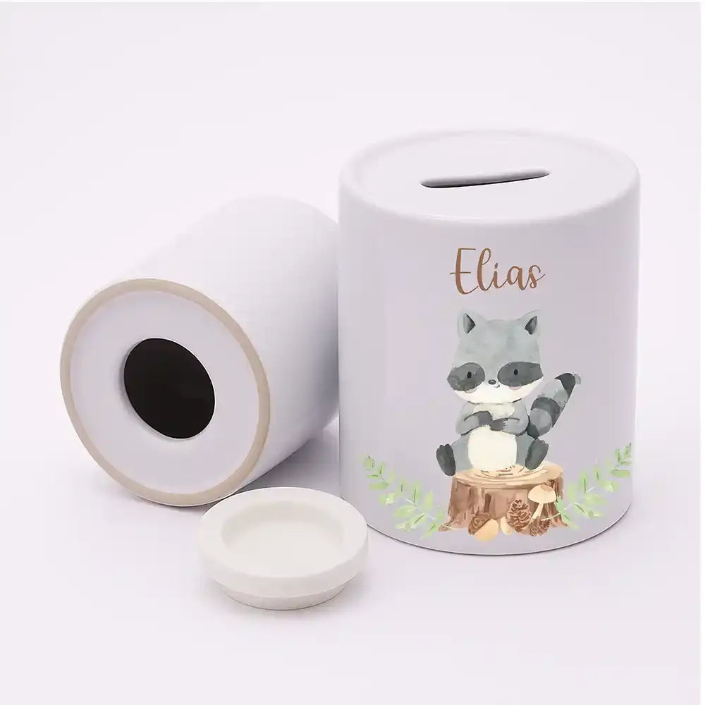 Spardose Kinder aus Keramik - WaschbÀr