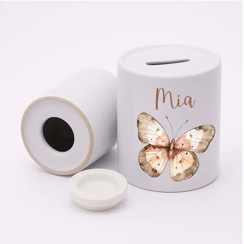 Spardose Kinder aus Keramik - Schmetterling