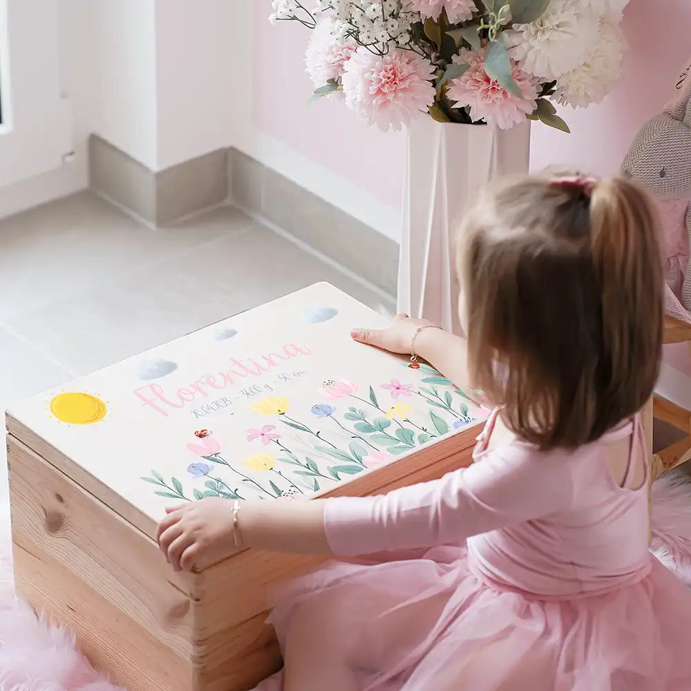 Erinnerungsbox Baby - Blumengarten