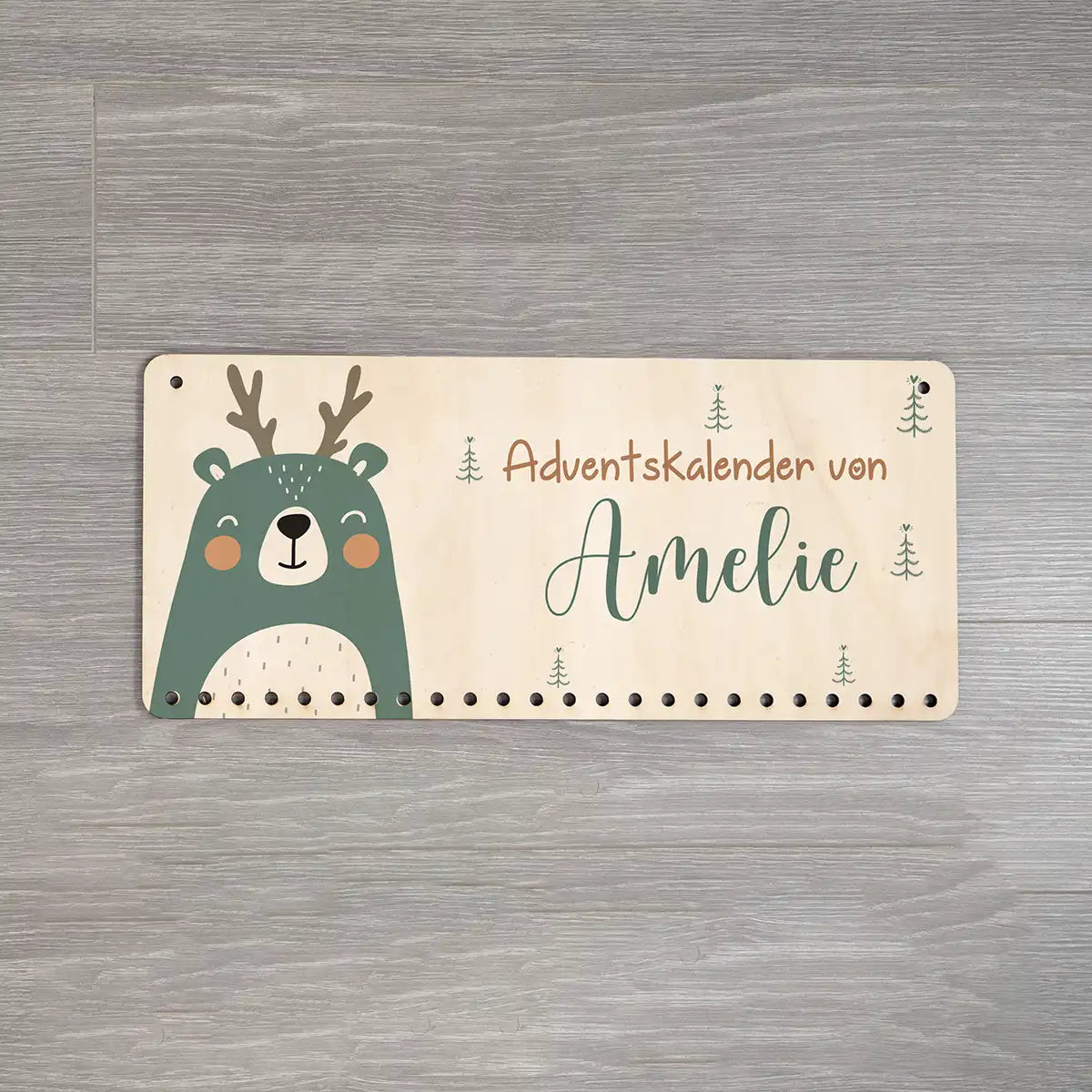 Personalisierbarer Adventskalender farbig - Rentier
