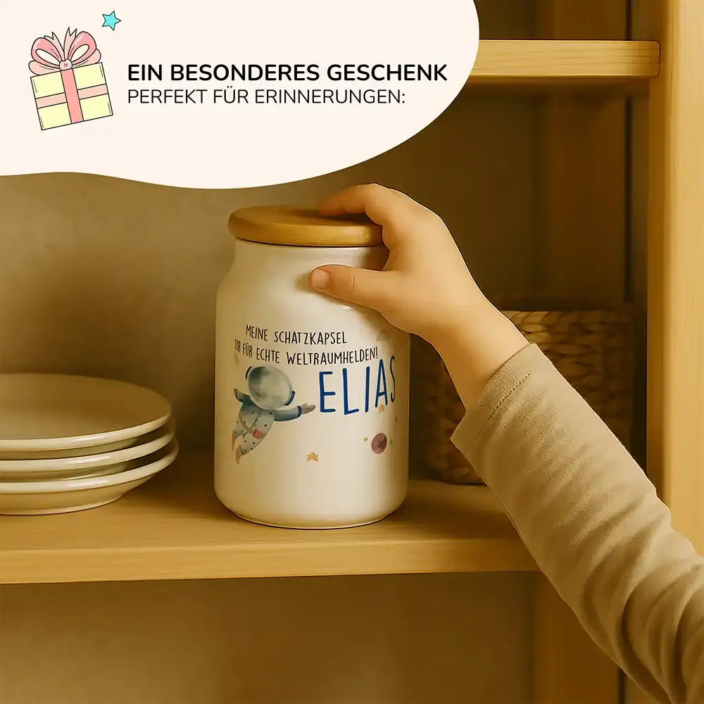 Personalisierbare Keksdose mit Name - Astronaut