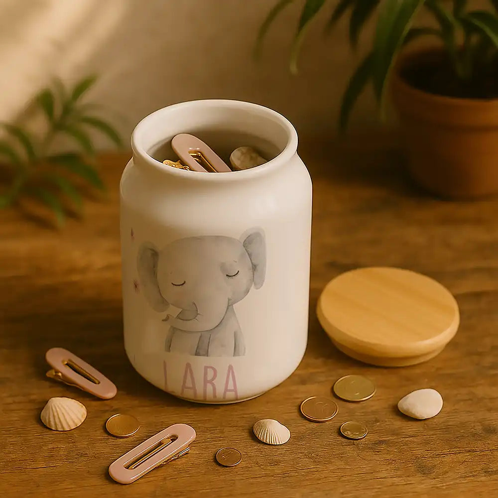 Personalisierbare Keksdose mit Name - Elefant