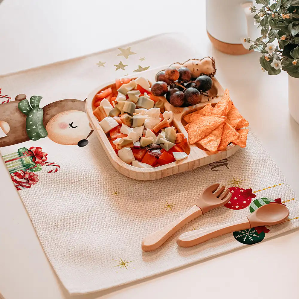Tischset Kinder personalisiert Weihnachtsmotiv - Reh
