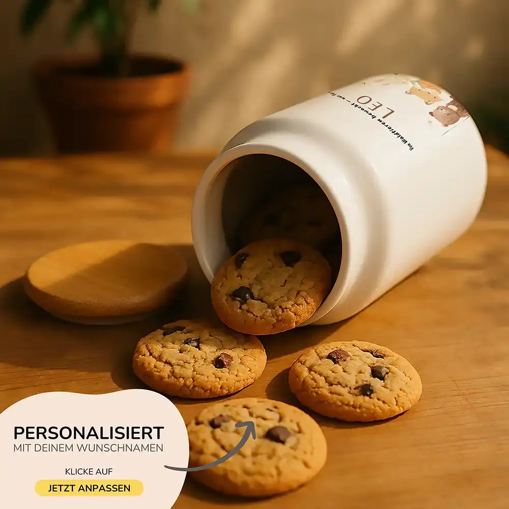 Personalisierbare Keksdose mit Name - Niedlicche Waldtiere