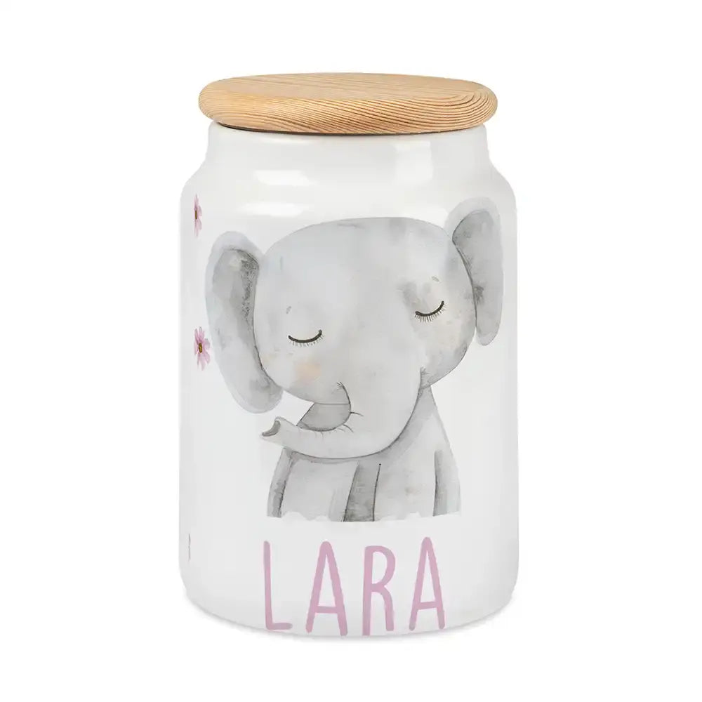 Personalisierbare Keksdose mit Name - Elefant