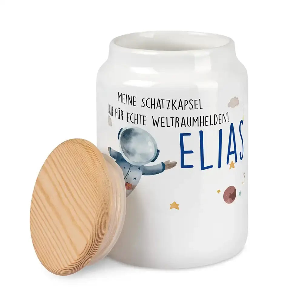 Personalisierbare Keksdose mit Name - Astronaut