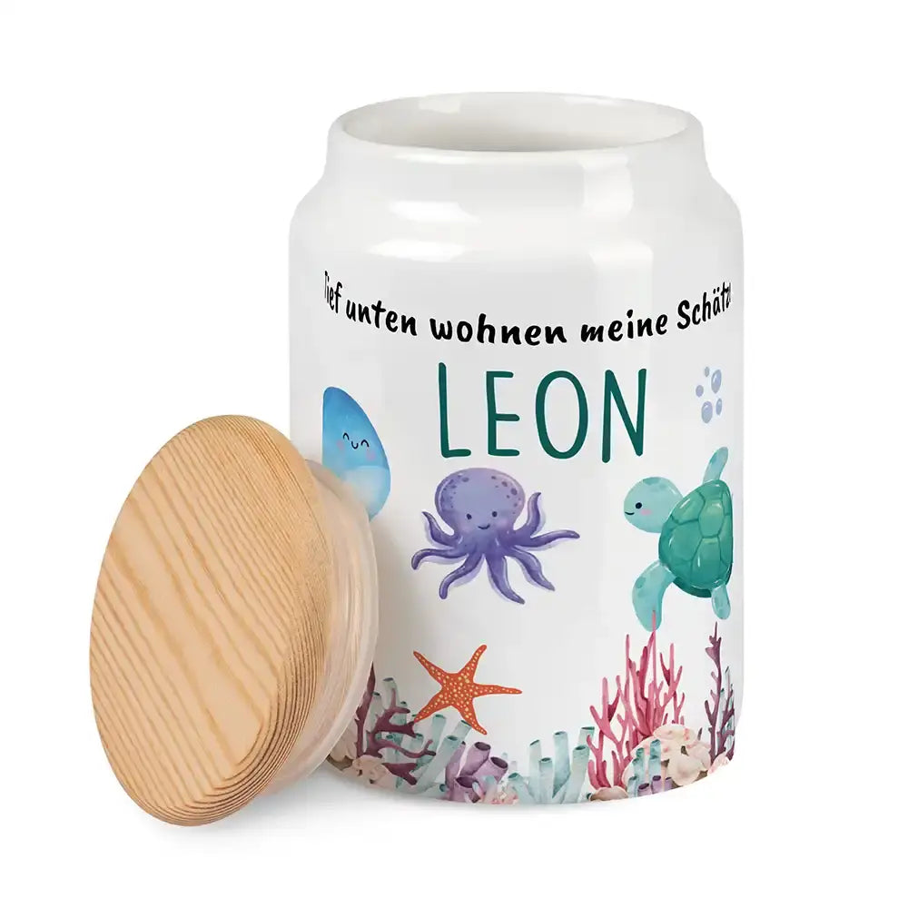 Personalisierbare Keksdose mit Name - Unterwasserwelt