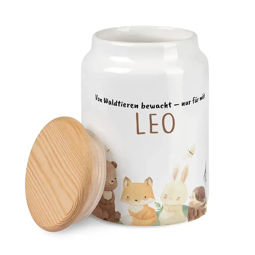 Personalisierbare Keksdose mit Name - Niedlicche Waldtiere