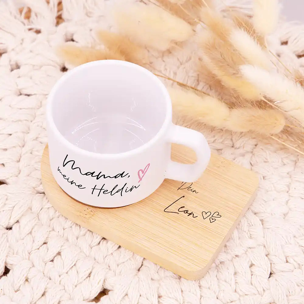 Personalisierte Tasse mit Namen Muttertag Mama meine Heldin â alle Ansichten