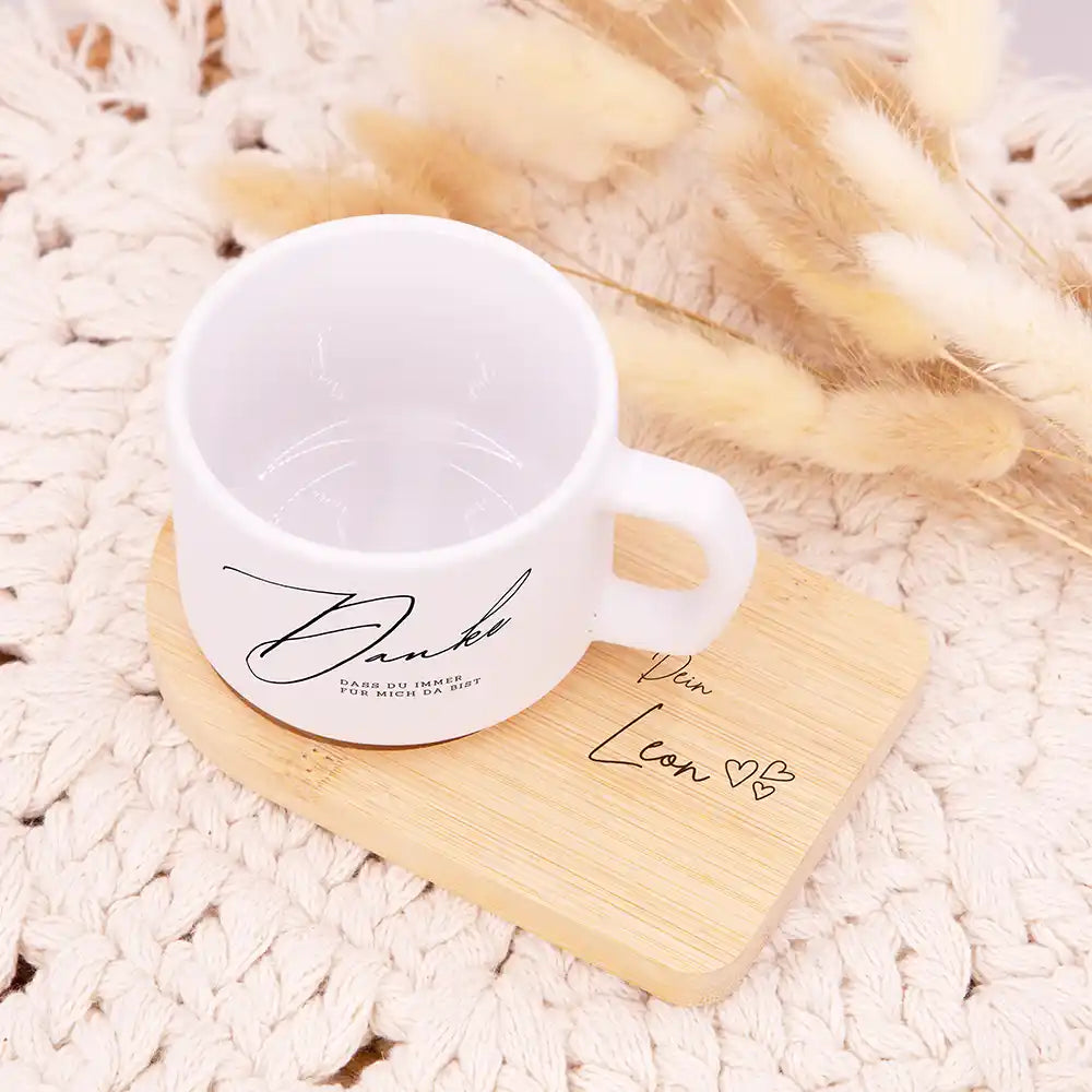 Personalisierte Tasse mit Namen Muttertag Danke â immer fĂŒr mich da â alle Ansichten