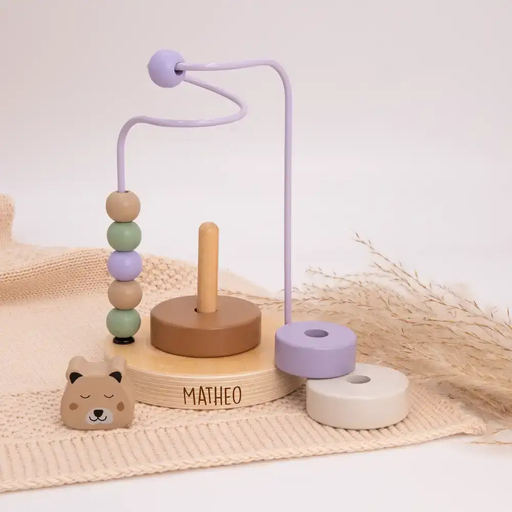 Holzstapelturm Krokodil personalisiert mit Namen