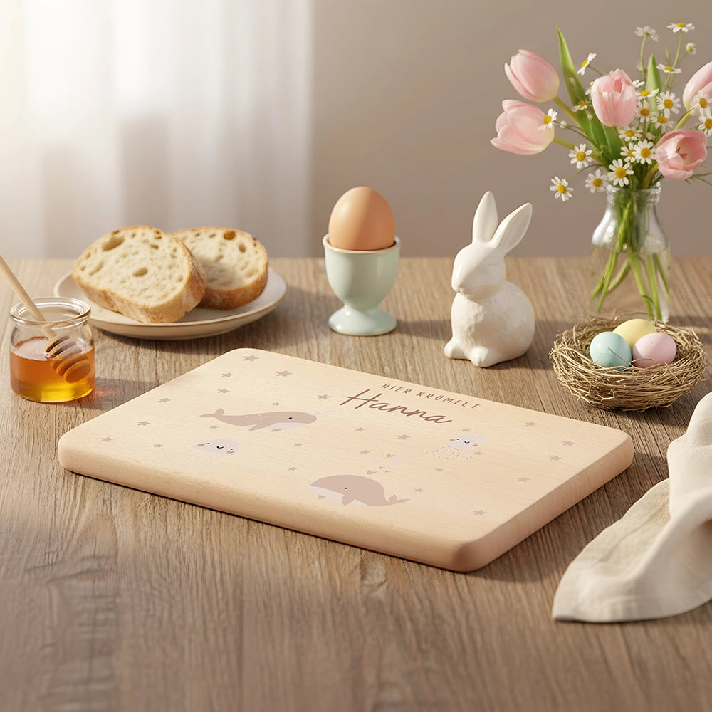 Frühstücksbrettchen Holz personalisiert - Meer