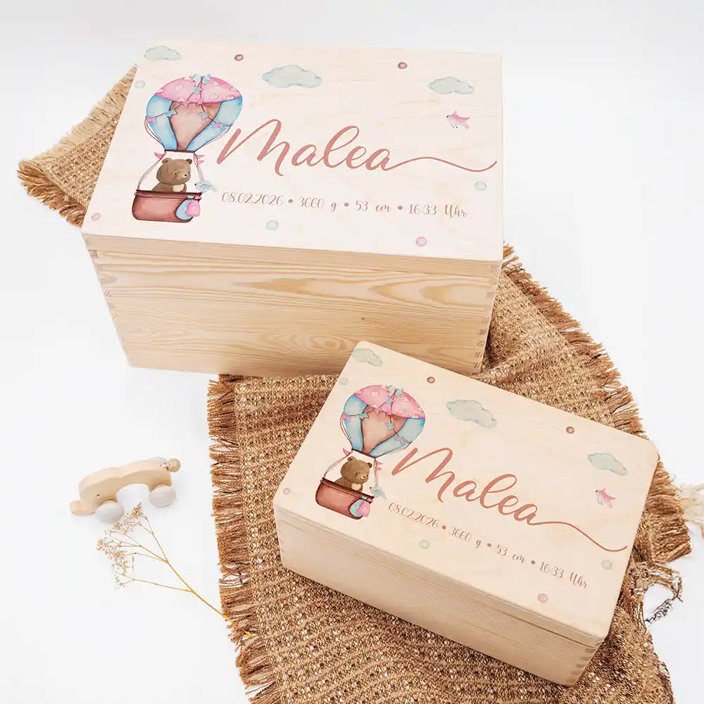 Erinnerungsbox Baby - Ballon Boho Bär