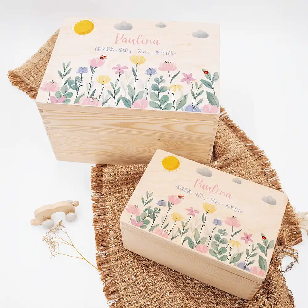 Erinnerungsbox Baby - Blumengarten