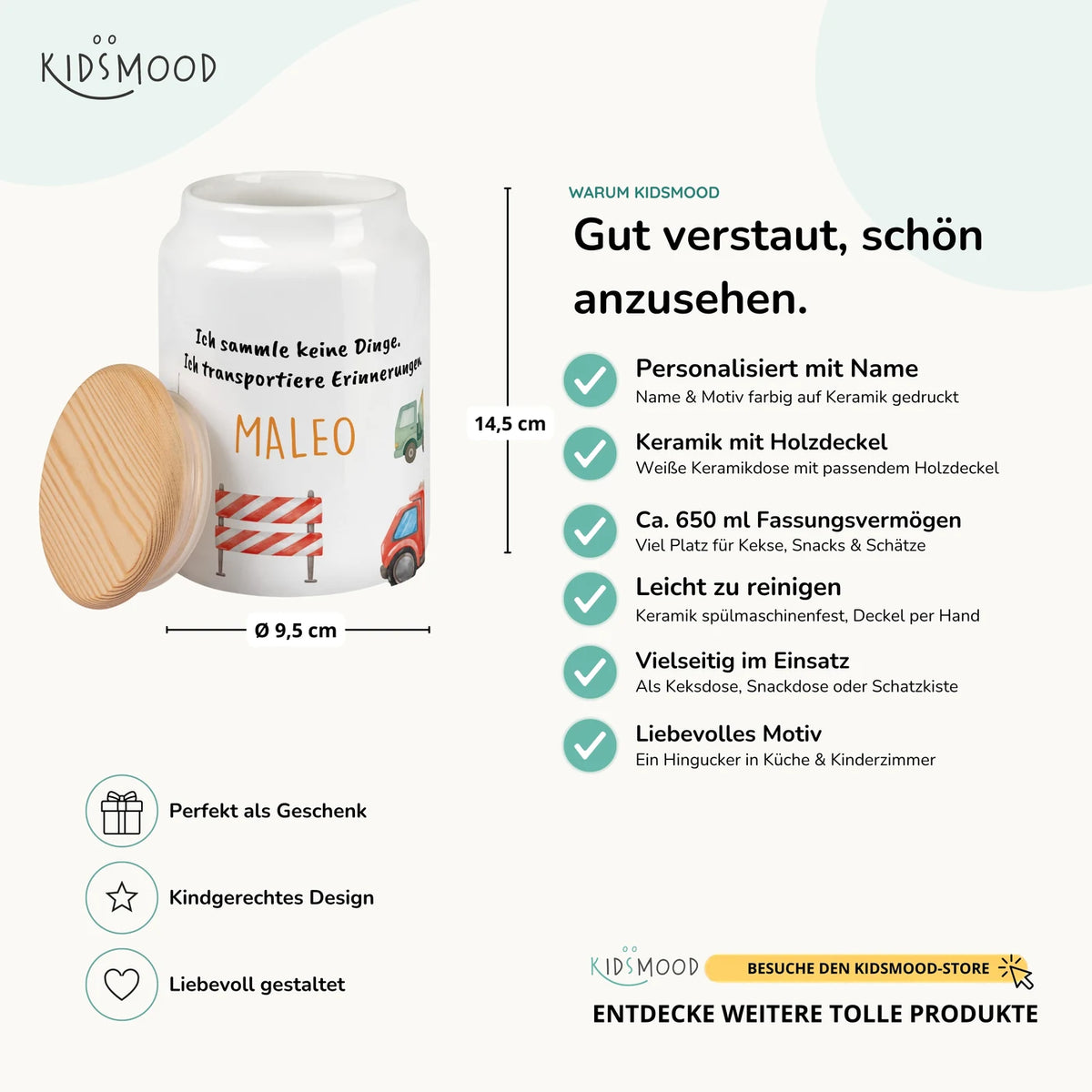 Personalisierbare Keksdose mit Name - Baustelle