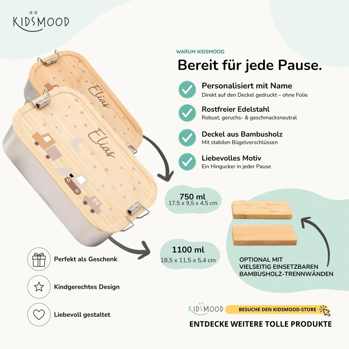 Brotdose Kinder personalisiert - Baustelle