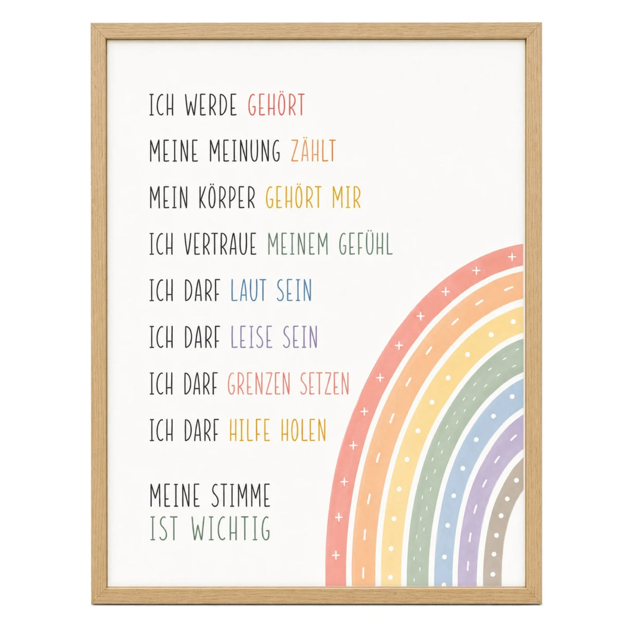 Affirmationsposter „Minimal Meine Stimme“ fürs Kinderzimmer – Kinderposter mit positiven Botschaften, 30 × 40 cm