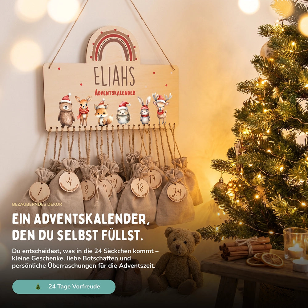 Personalisierte Adventskalender Tierfamilie
