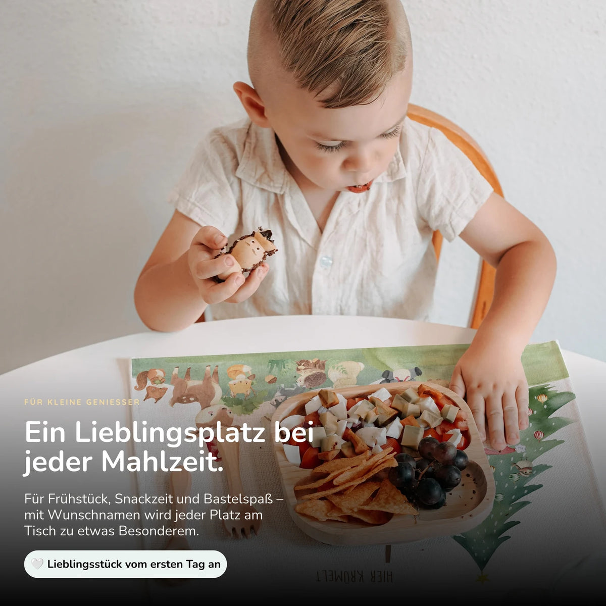 Tischset Kinder personalisiert Weihnachtsmotiv - Niedliche Waldtiere