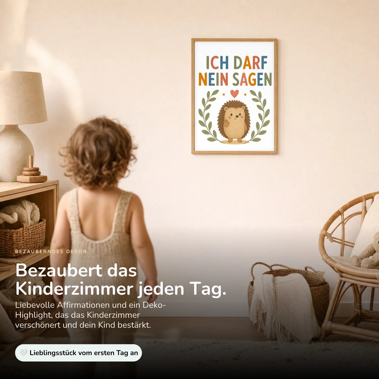 Affirmationsposter Kinderzimmer - Igel Ich darf nein sagen