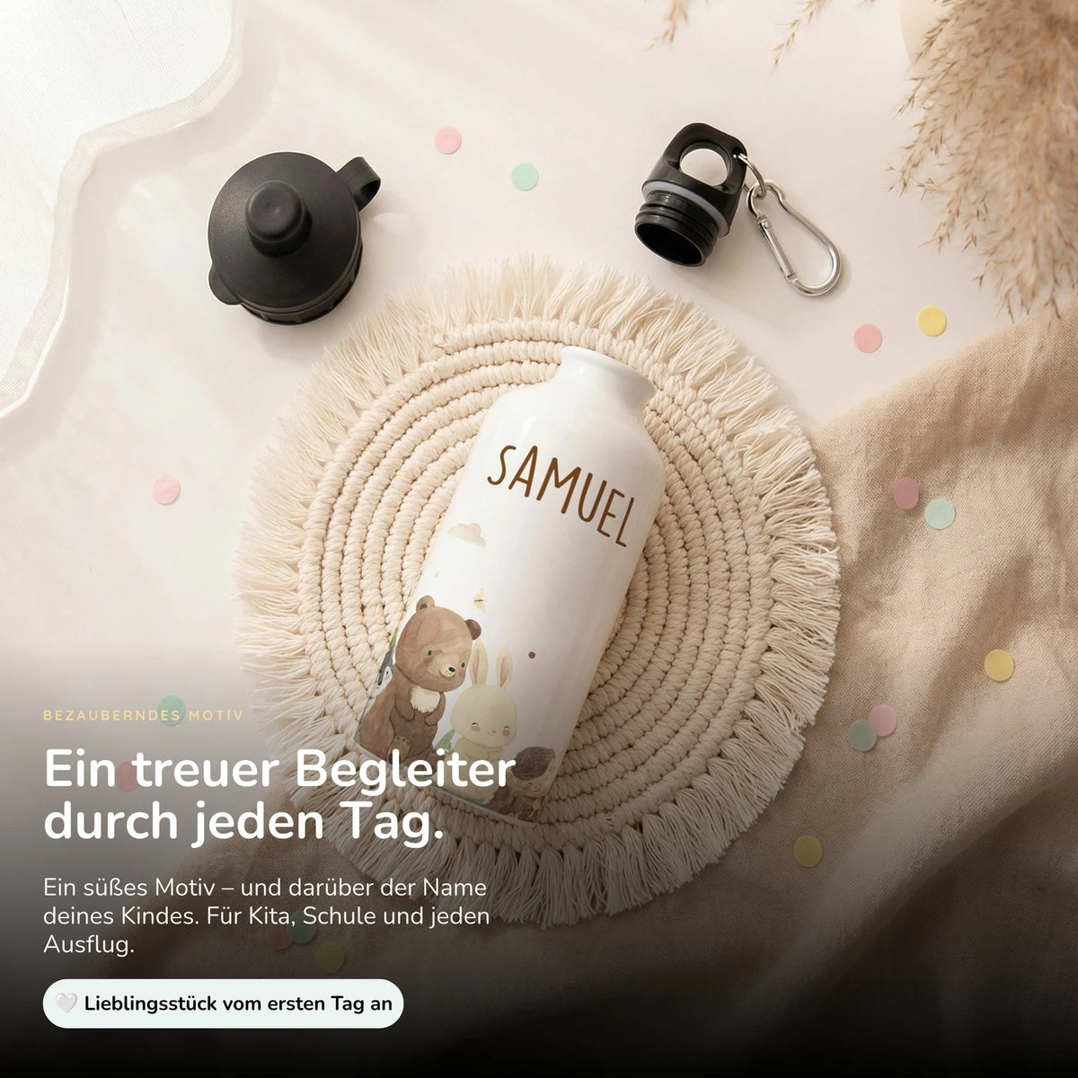Personalisierte Trinkflasche Kinder – Waldfreunde