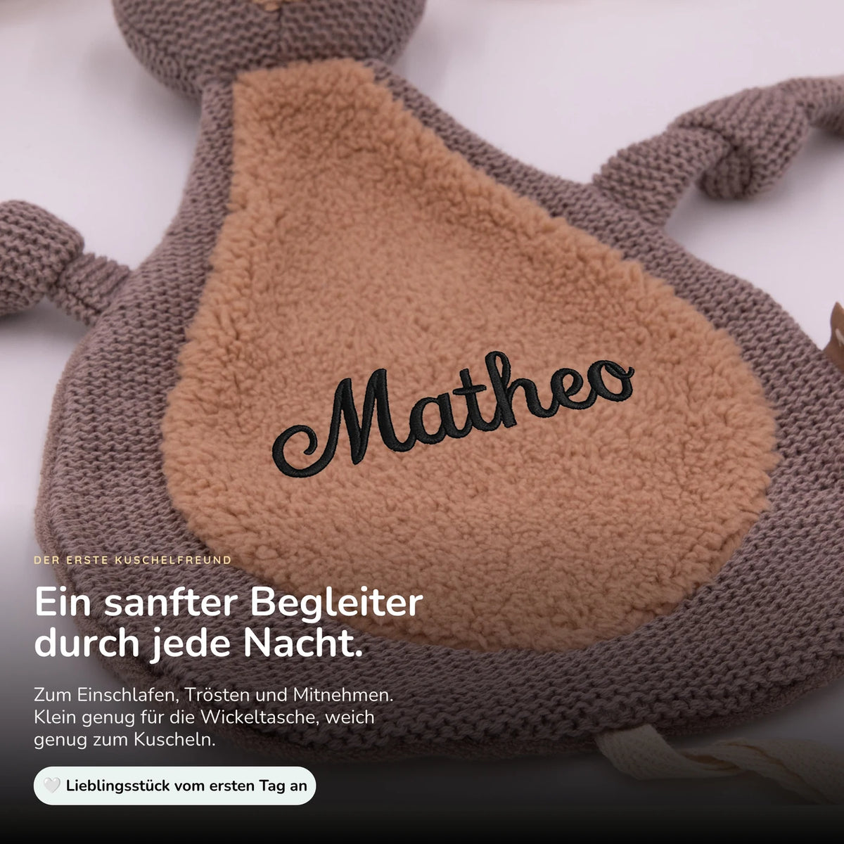 Jollein Schmusetuch Baby mit Namen - niedliche Motive