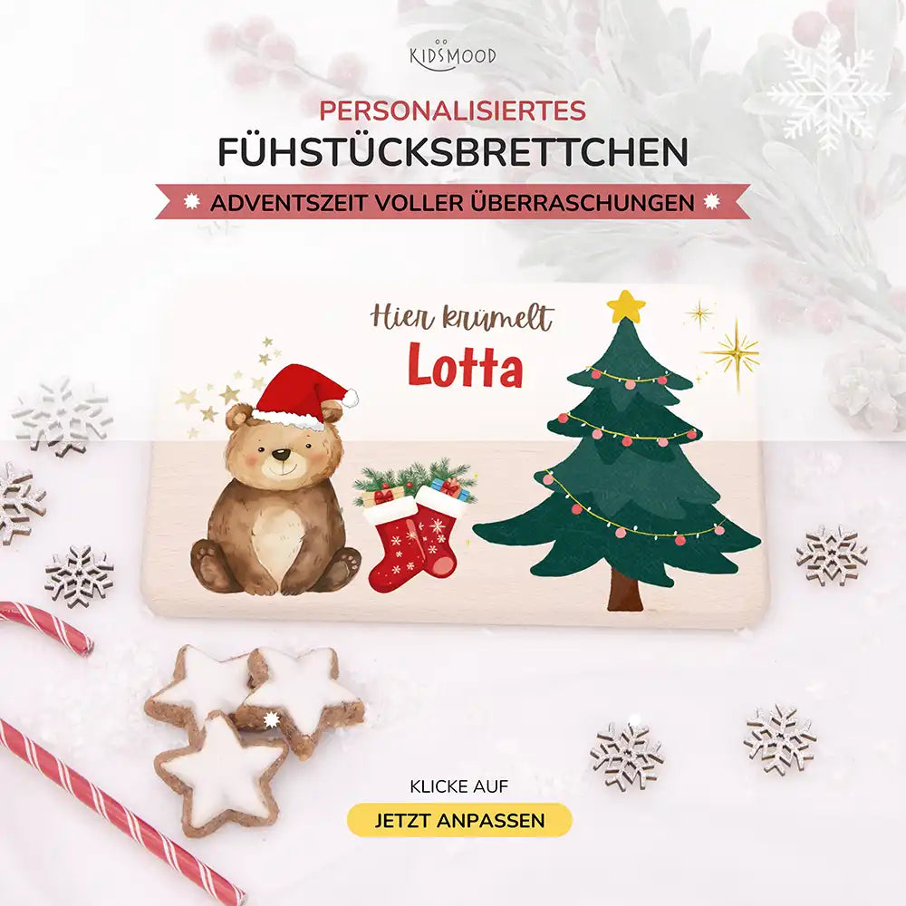 Frühstücksbrettchen Weihnachten - Weihnachtsbär