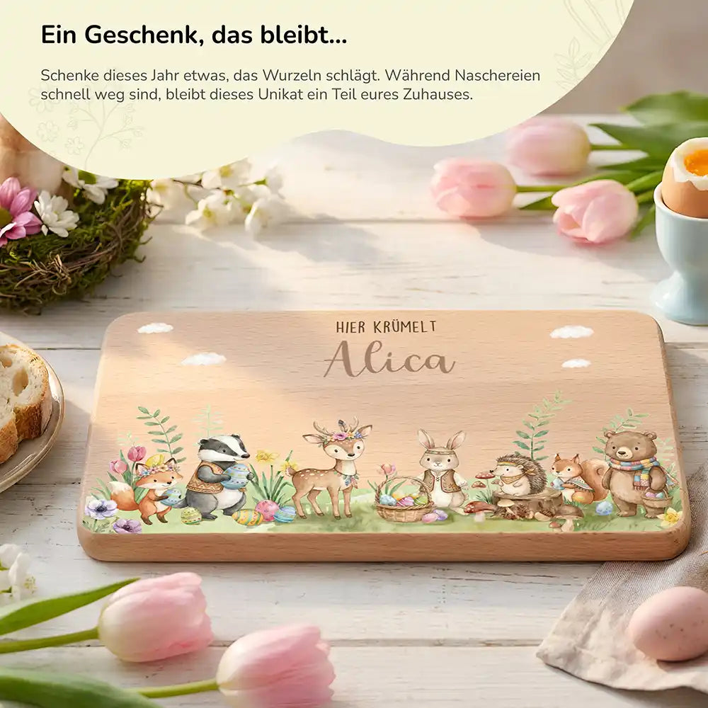 Frühstücksbrettchen Ostern - Waldtiere Ostern