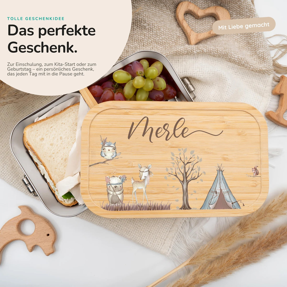 Brotdose Kinder personalisiert - Woodland
