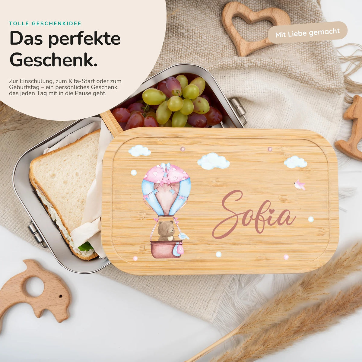 Brotdose Kinder personalisiert - Ballon Bär